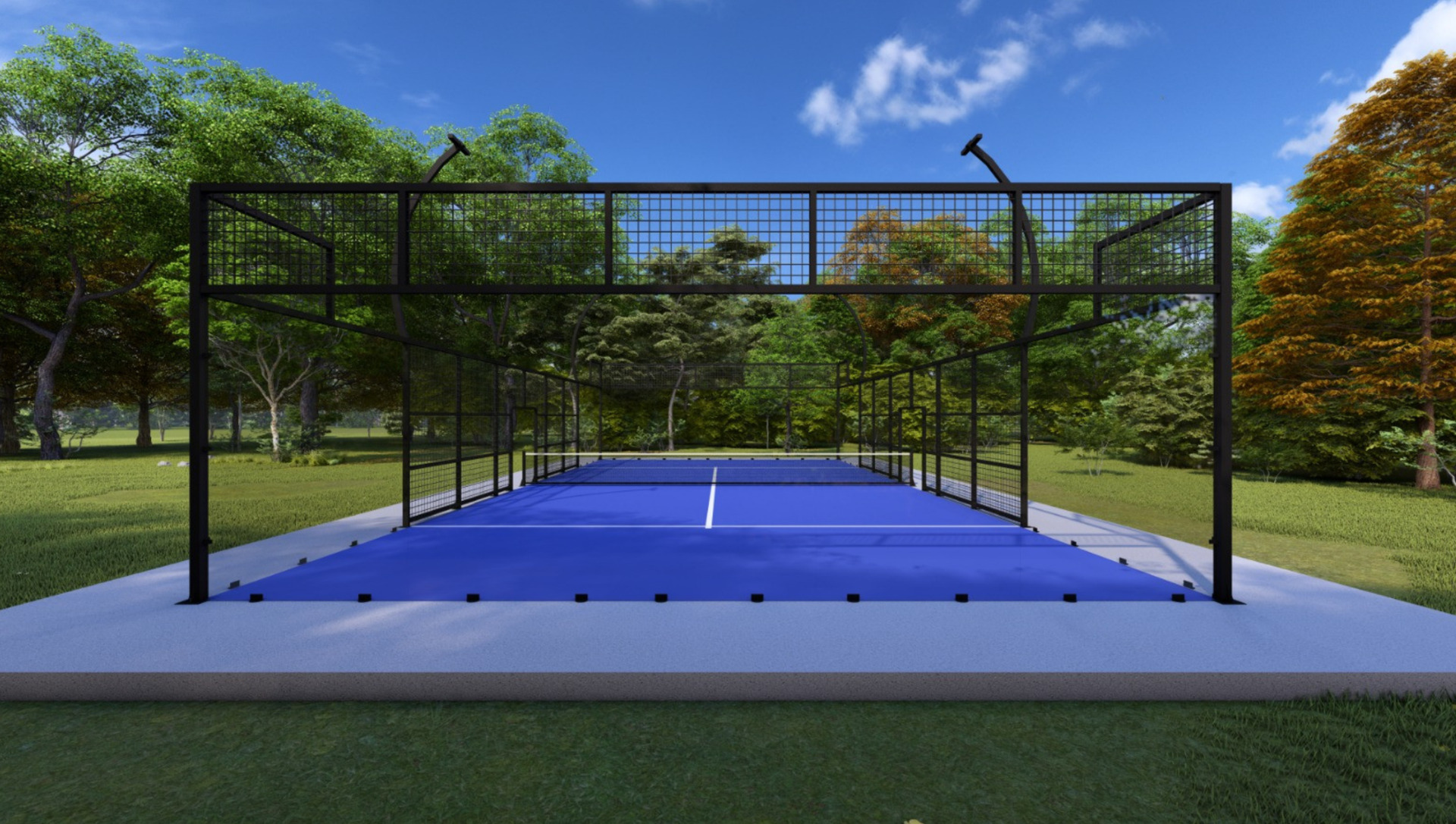 Clear Span Courts Panoramic court gable view Clear Span Courts Panoramic court gable view